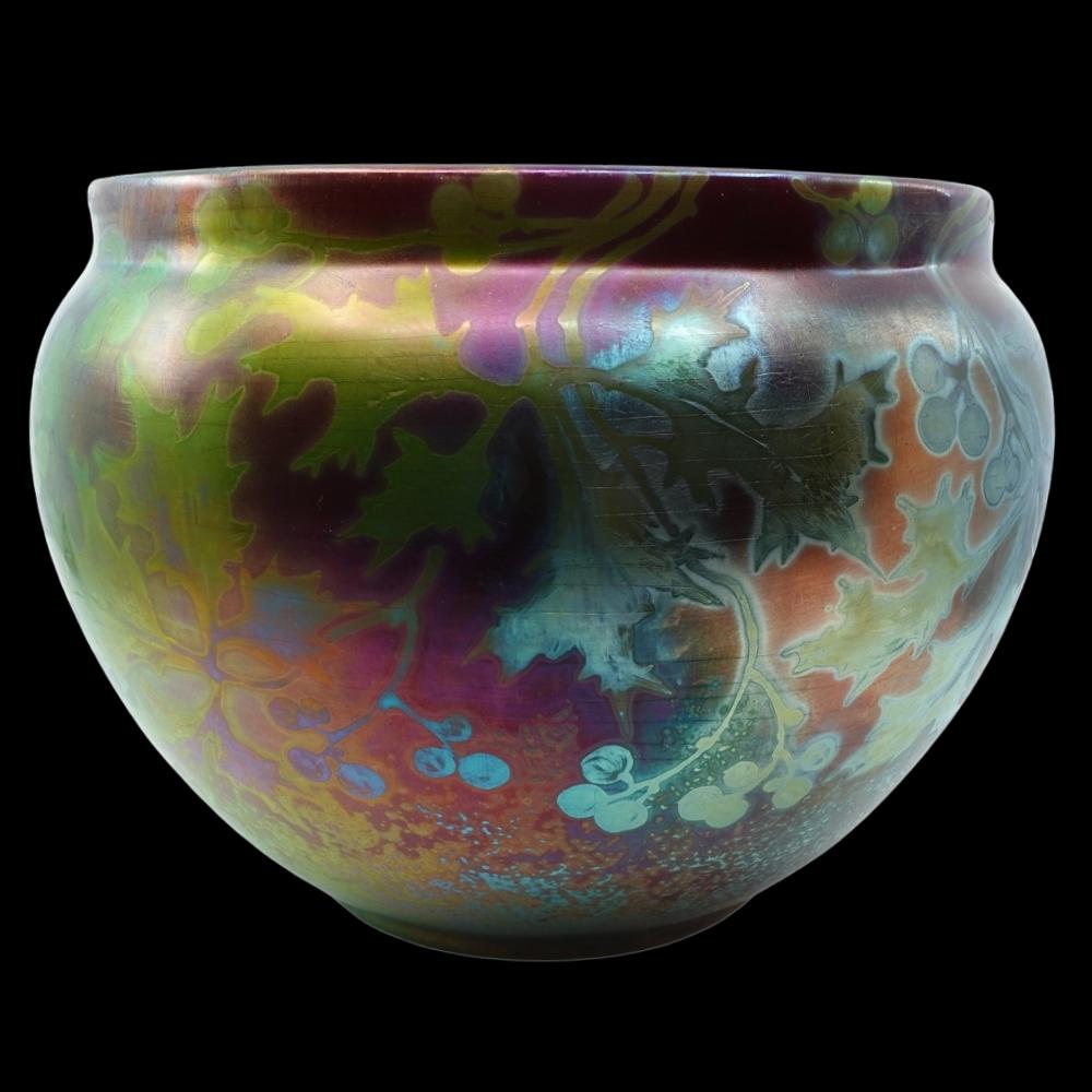 RARE Huge Weller Sicard Iridescent Luster American Art Pottery Jardiniere 1902 7