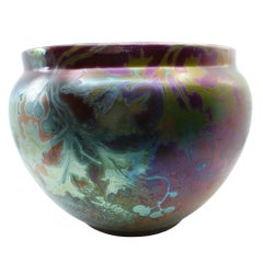 RARE Huge Weller Sicard Iridescent Luster American Art Pottery Jardiniere 1902