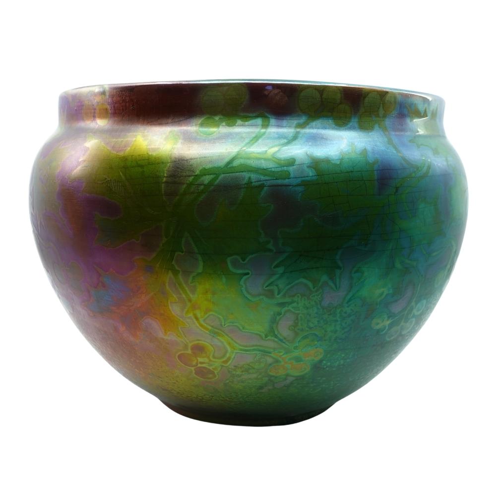 Art Nouveau RARE Huge Weller Sicard Iridescent Luster American Art Pottery Jardiniere 1902