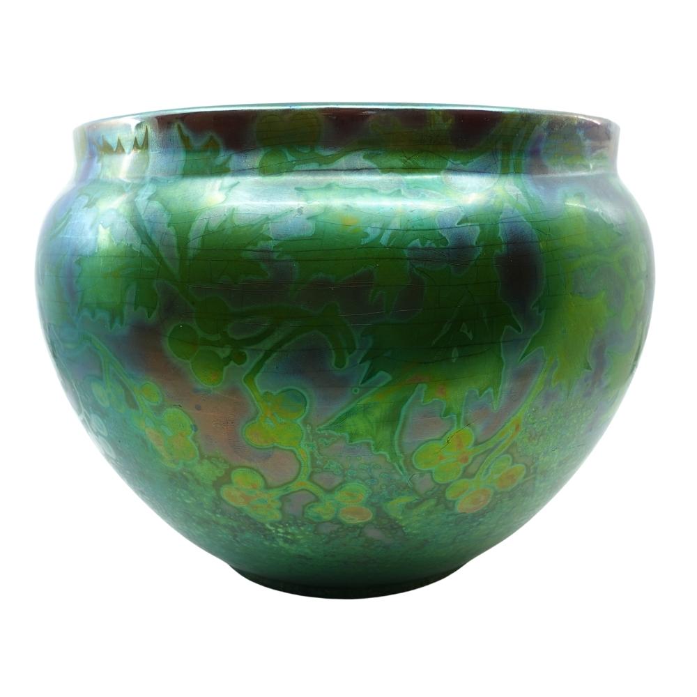 Molded RARE Huge Weller Sicard Iridescent Luster American Art Pottery Jardiniere 1902