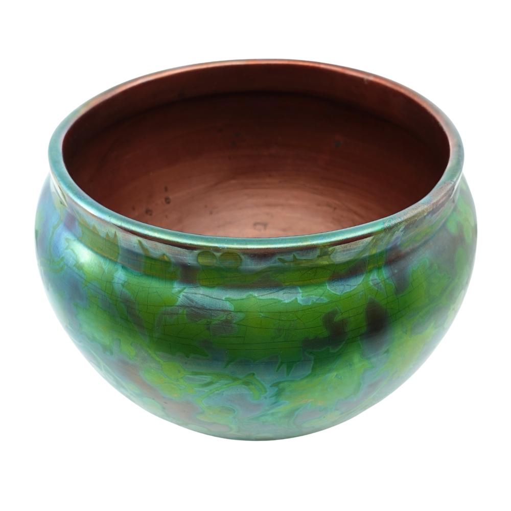 RARE Huge Weller Sicard Iridescent Luster American Art Pottery Jardiniere 1902 In Good Condition In Cathedral City, CA