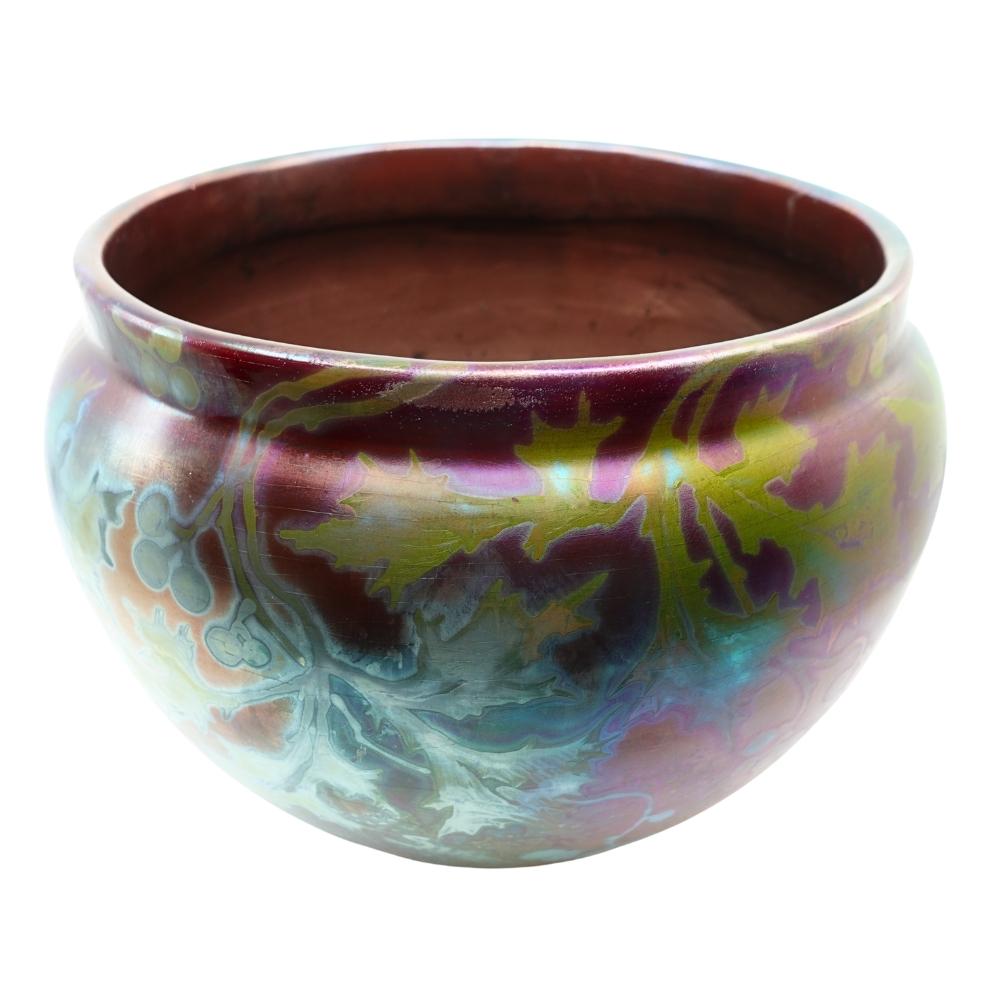 Early 20th Century RARE Huge Weller Sicard Iridescent Luster American Art Pottery Jardiniere 1902