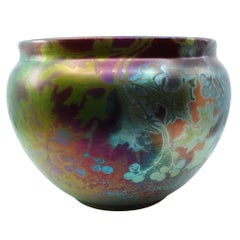 RARE Huge Weller Sicard Iridescent Luster American Art Pottery Jardiniere 1902