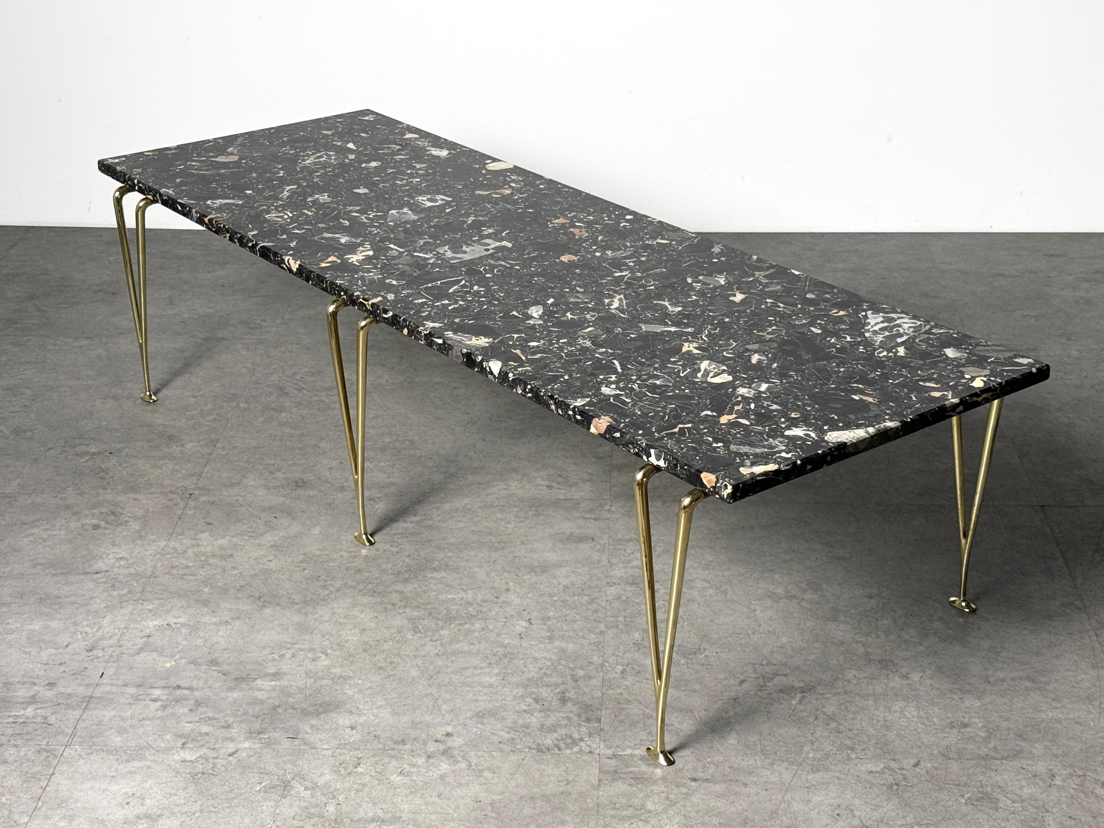 Hugh Acton Rare banc à pieds sculptés en laiton des années 1960 en vente 3