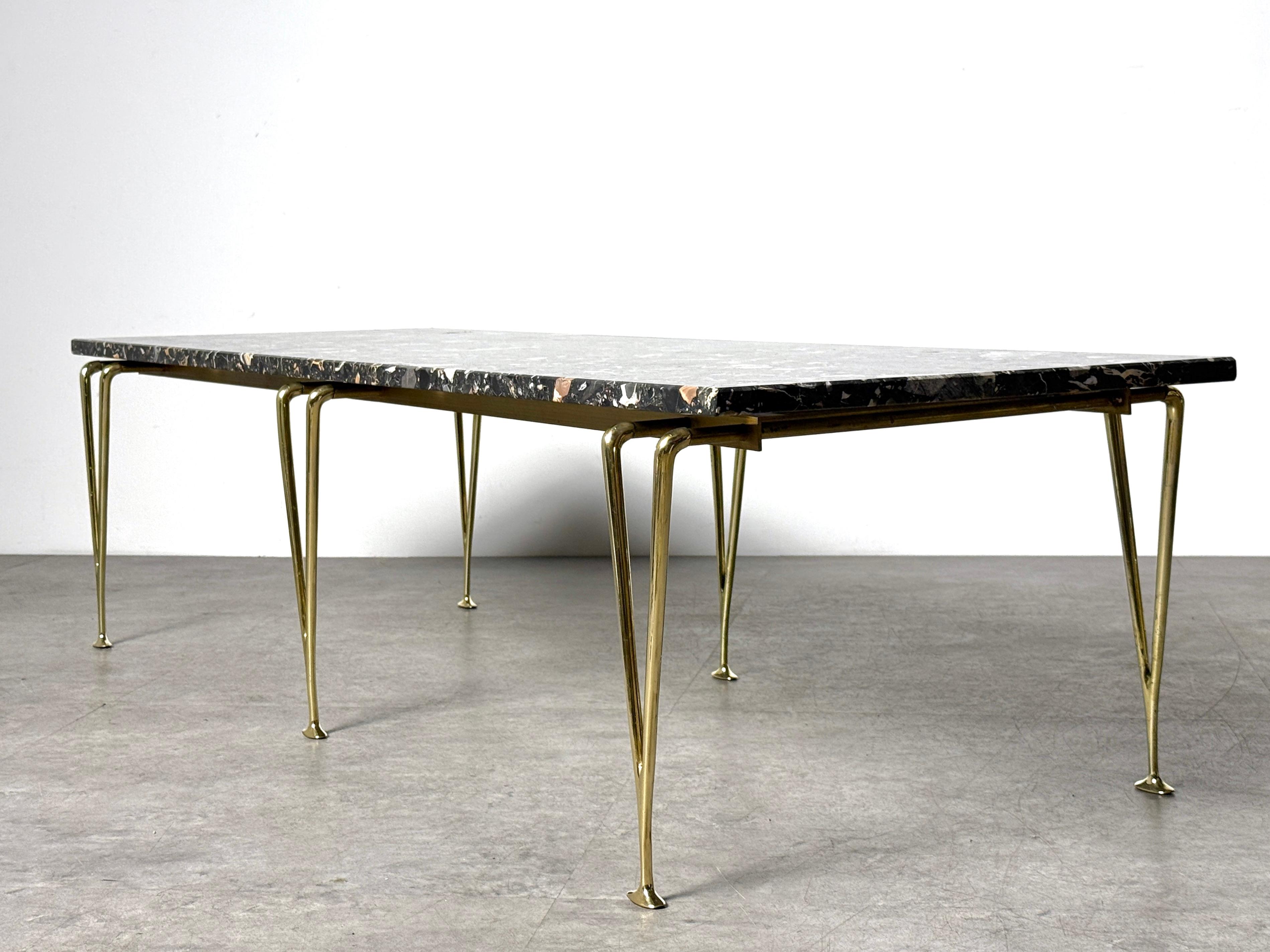 Hugh Acton Rare banc à pieds sculptés en laiton des années 1960 en vente 7