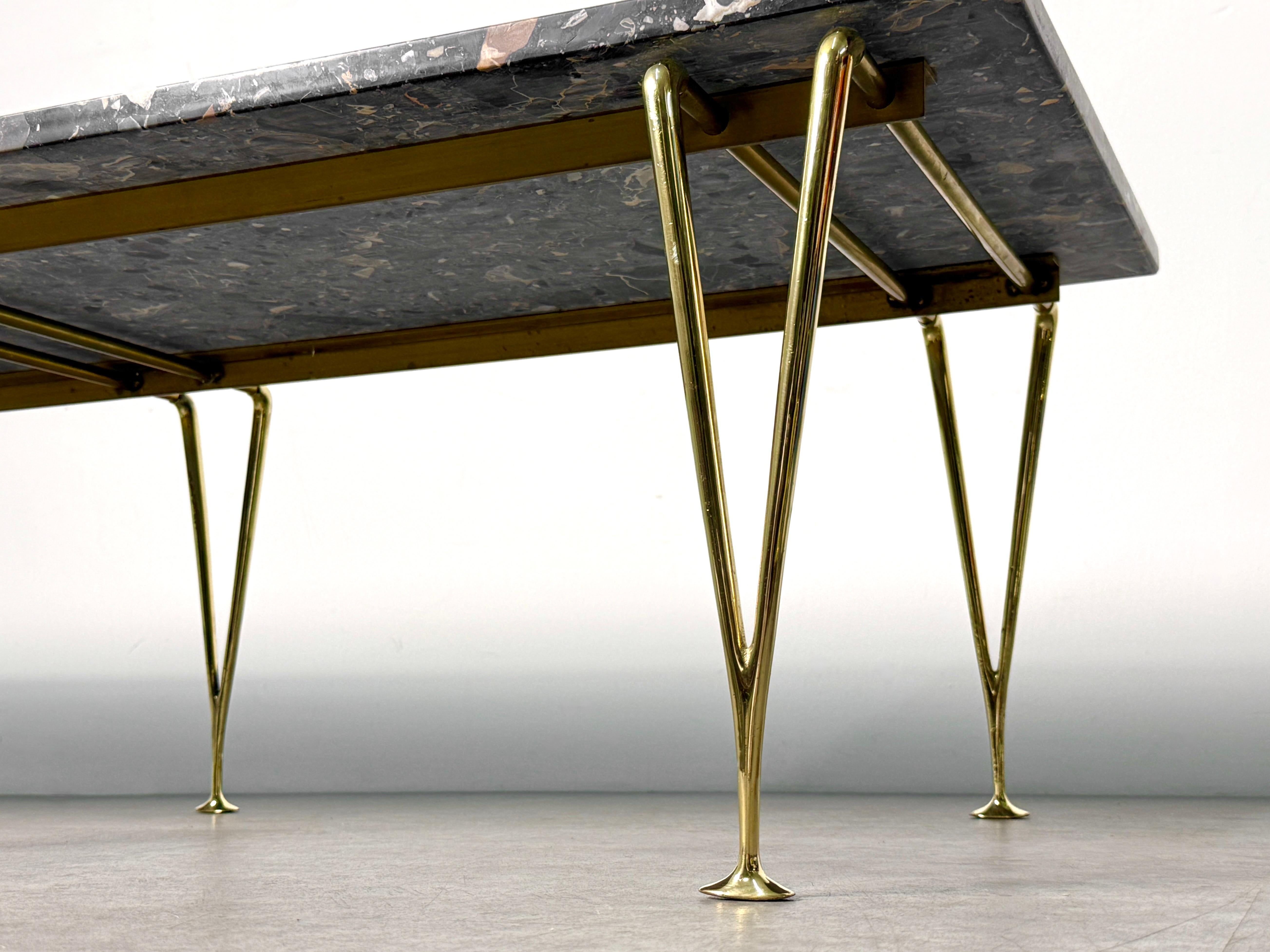 Hugh Acton Rare banc à pieds sculptés en laiton des années 1960 en vente 8