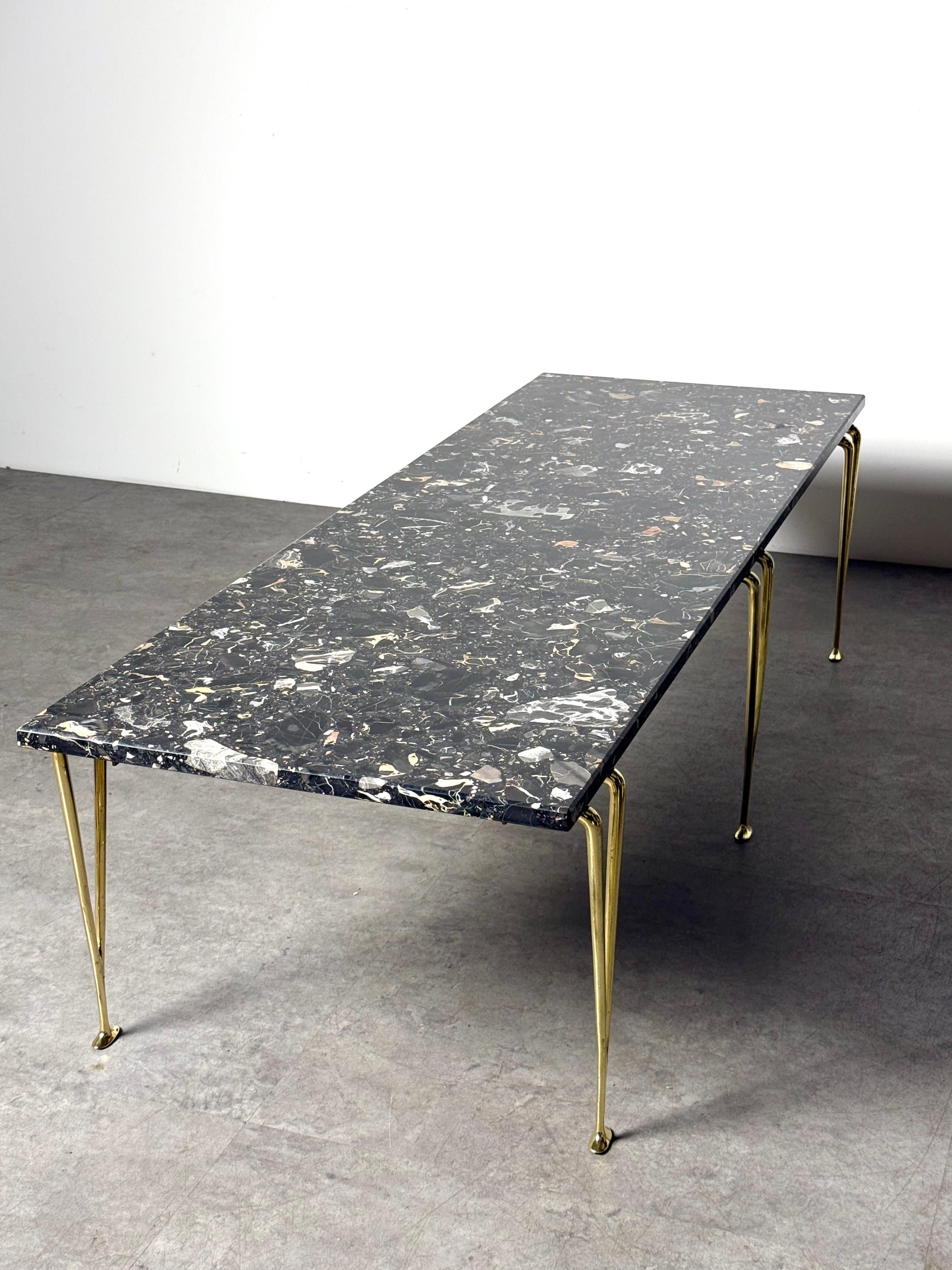 Laiton Hugh Acton Rare banc à pieds sculptés en laiton des années 1960 en vente