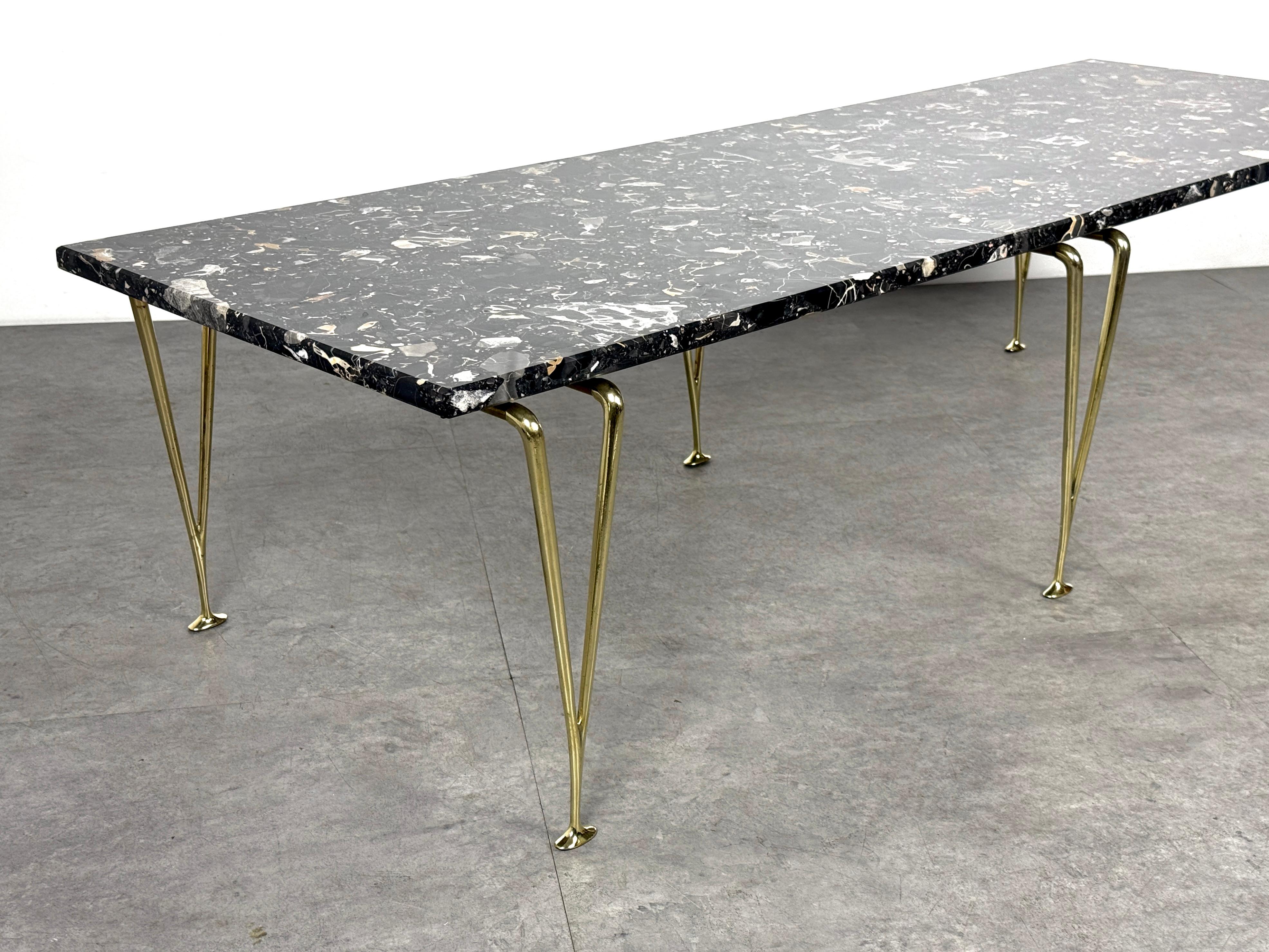 Hugh Acton Rare banc à pieds sculptés en laiton des années 1960 en vente 1
