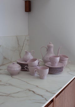 Raro juego de té completo modelo Dragen-Rose rosa empolvado de Hutschenreuther