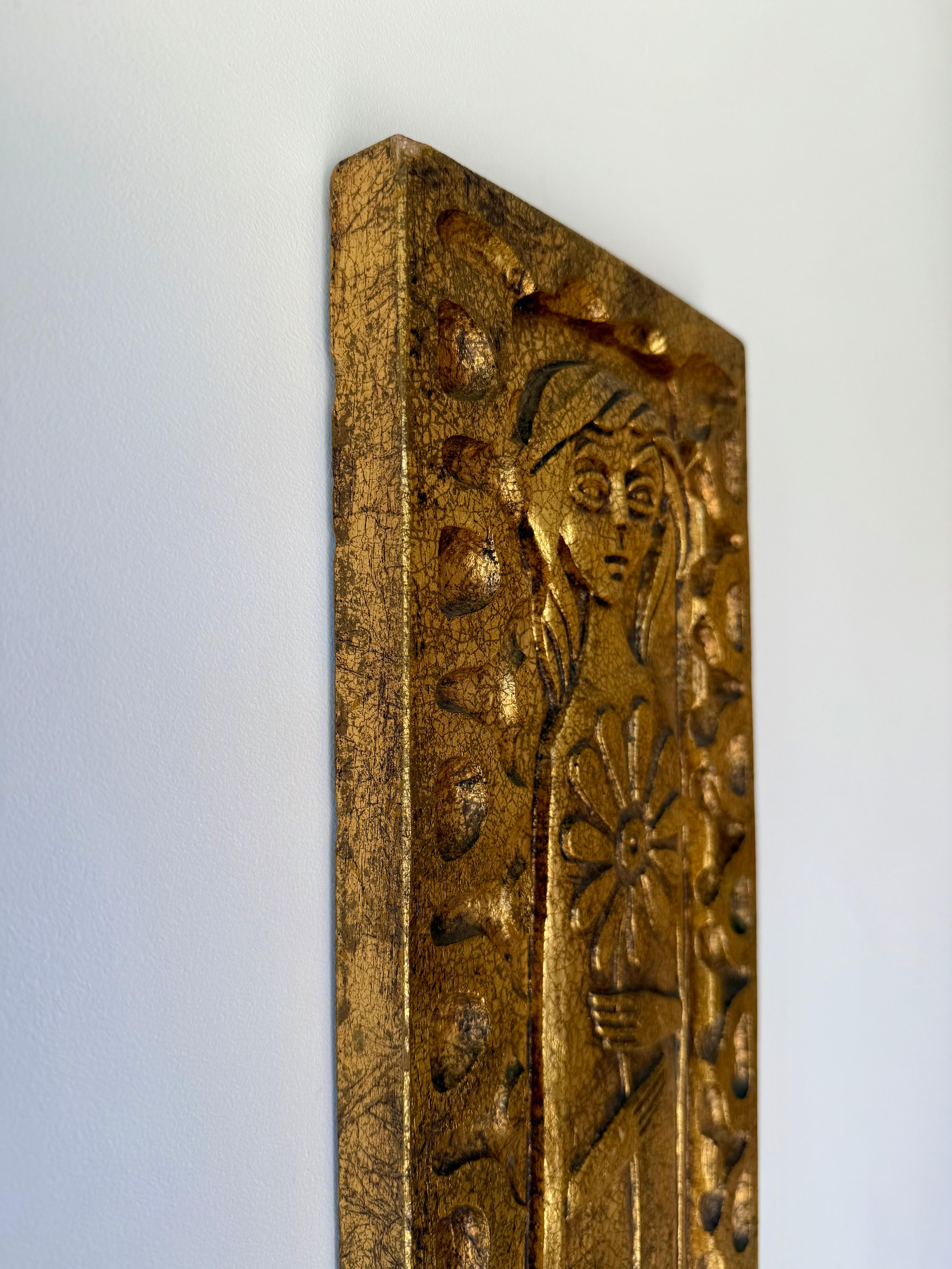 Rare Hydastone “Flora de Madera” Panel by Evelyn Ackerman, 1960s Estadounidense en venta