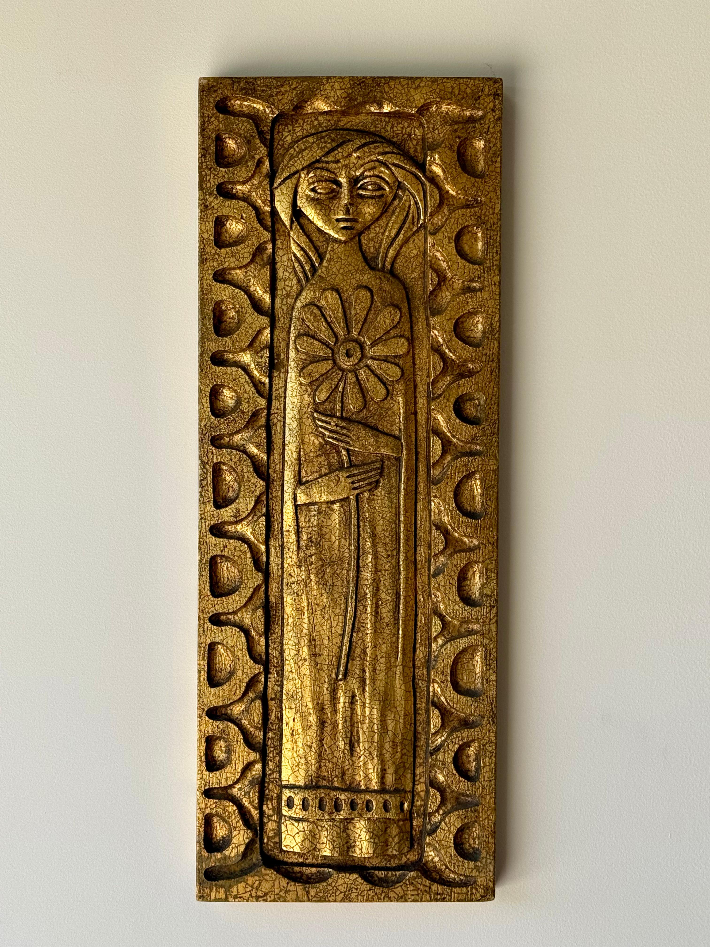 Rare Hydastone “Flora de Madera” Panel by Evelyn Ackerman, 1960s siglo XX en venta