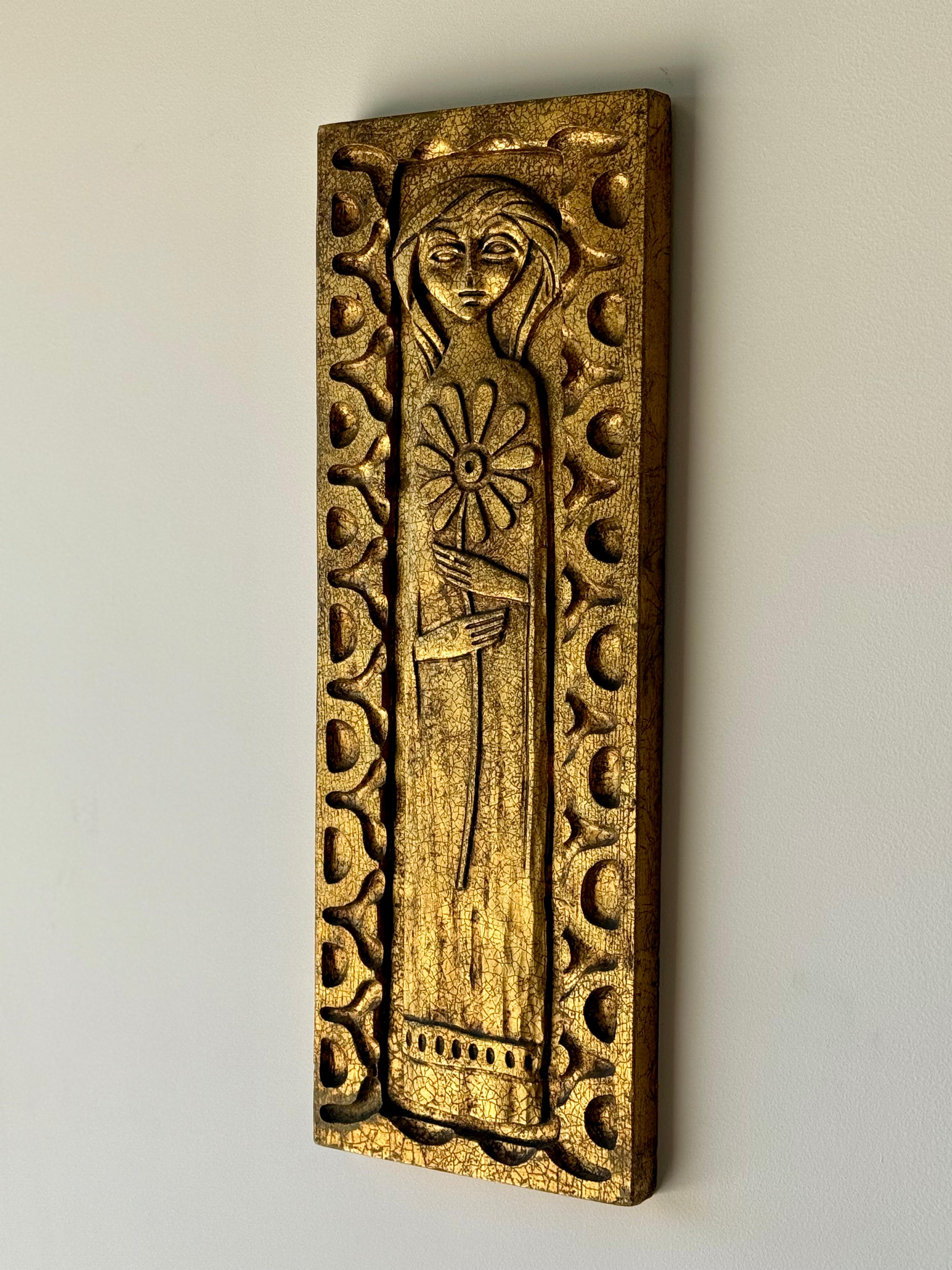 Rare Hydastone “Flora de Madera” Panel by Evelyn Ackerman, 1960s Otro en venta