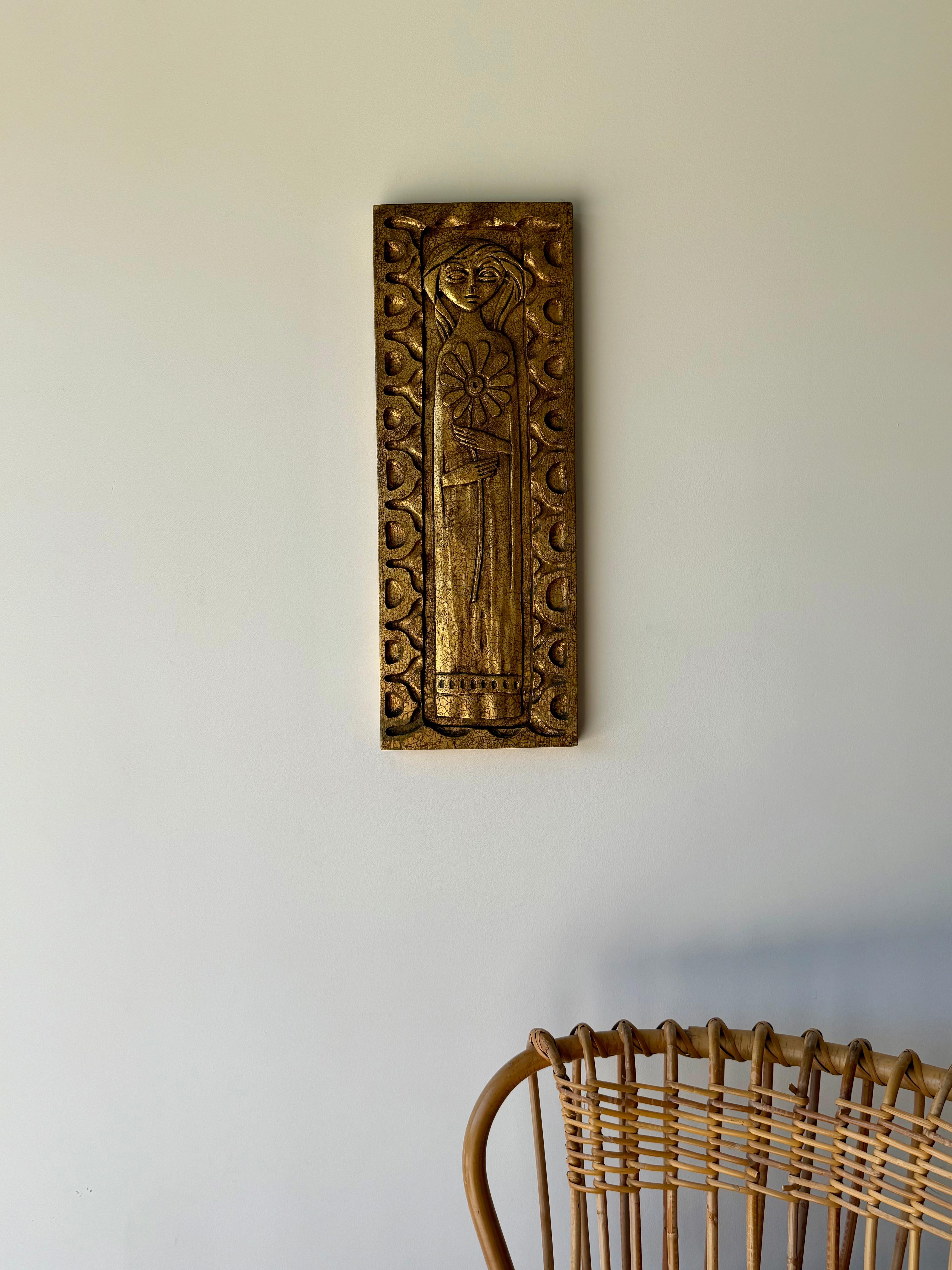 Rare Hydastone “Flora de Madera” Panel by Evelyn Ackerman, 1960s en venta 1