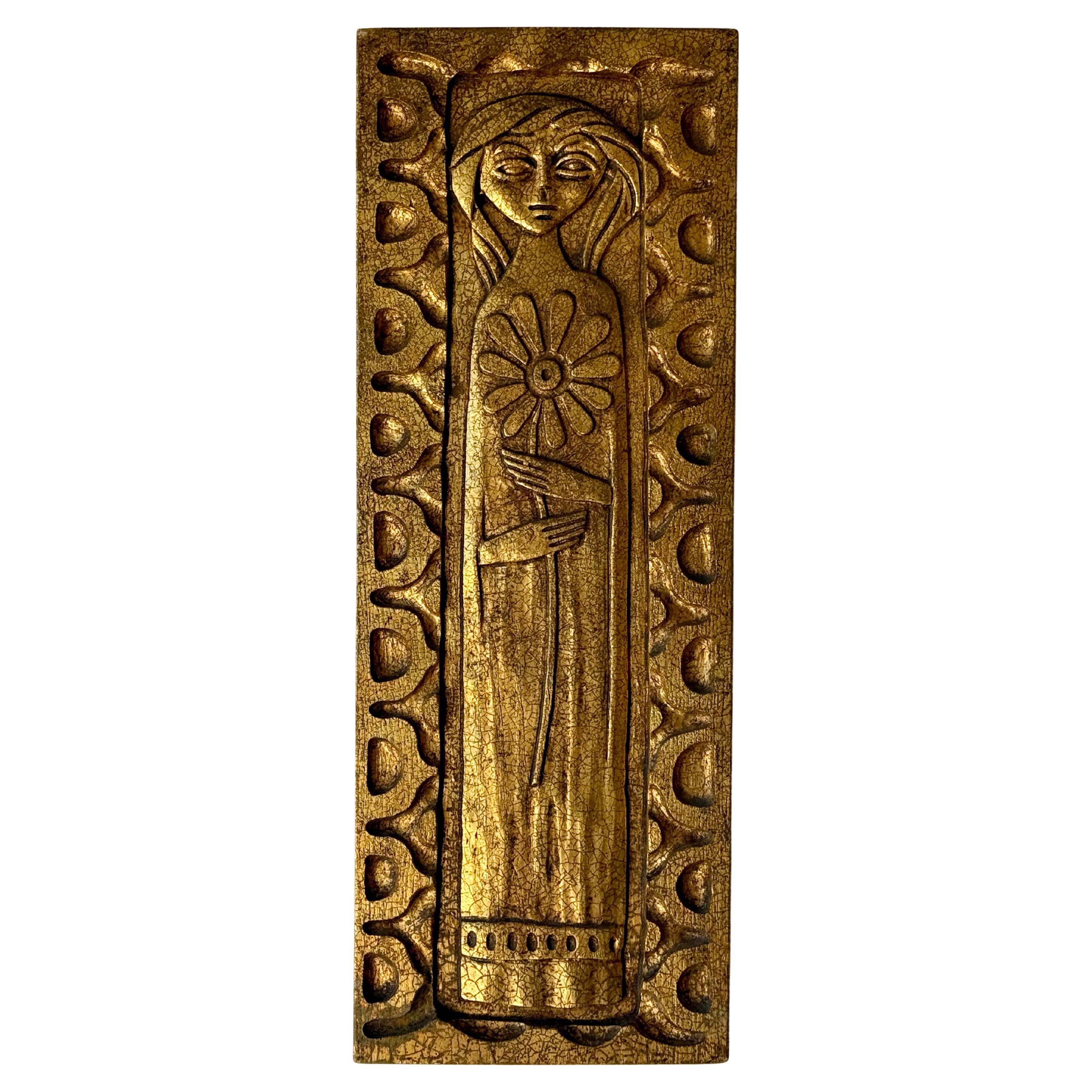 Rare Hydastone “Flora de Madera” Panel by Evelyn Ackerman, 1960s en venta
