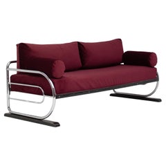 Antique Bauhaus Hynek Gottwald Tubular Steel Sofa, 1930s Czech Modernist Design