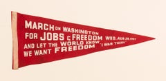 Martin Luther King Pennant, March on Washington, I Have A Dream, Aug 28, 1963