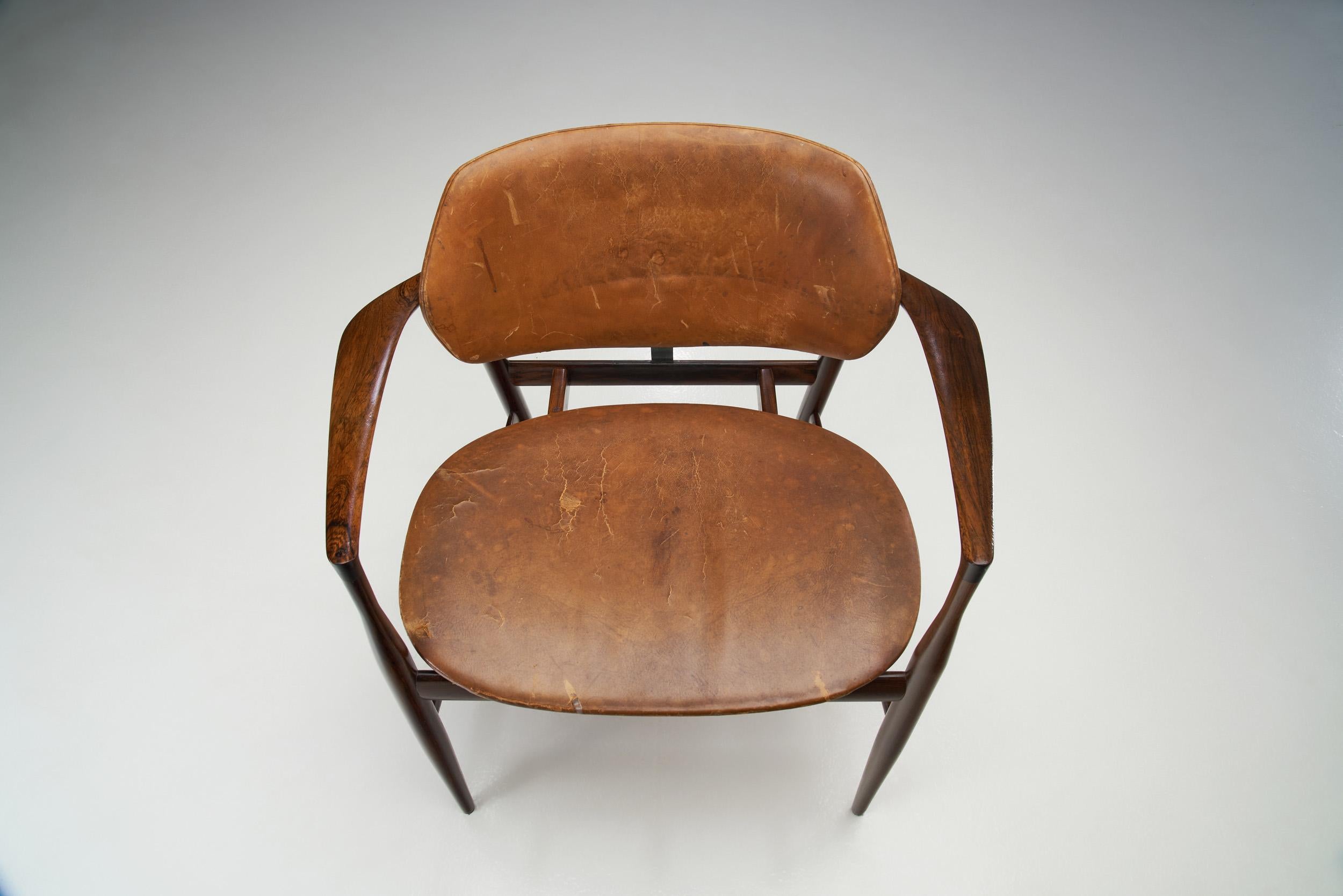 Cuir Rare fauteuil Ib Kofod-Larsen 