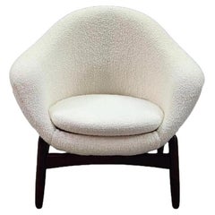 Rare Ib Kofod-Larsen "Pod" Teak & Wool for Povl Dinesen - Bisson Bruneel Fabric