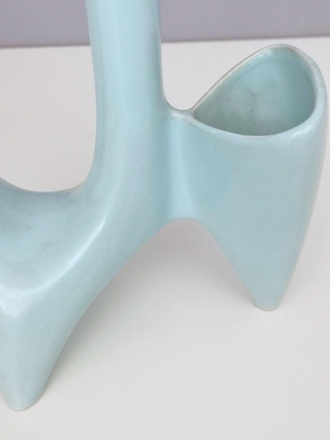 Rare Ice Blue Polished Ceramic Vase by Antonia Campi for Lavenia, Italy, 1950s 6