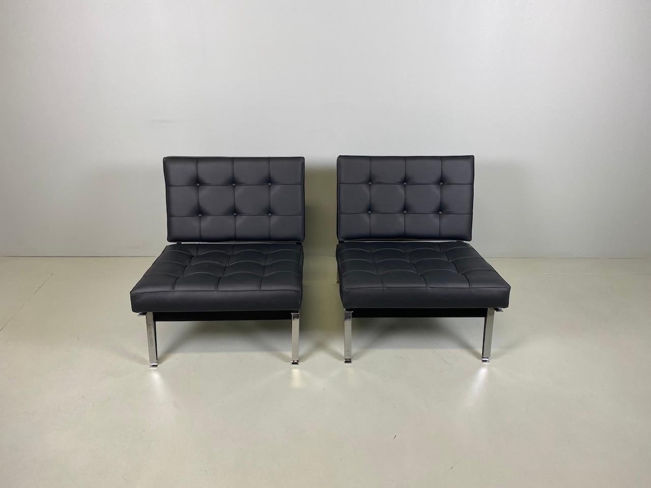 Mid-Century Modern Rare Ico Parisi '856' Leather Lounge Chairs, Cassina, 1957