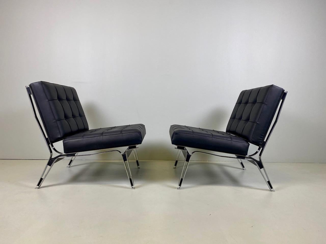 20th Century Rare Ico Parisi '856' Leather Lounge Chairs, Cassina, 1957