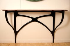 Rara consola de Ico Parisi. Madera de nogal y ebonizada