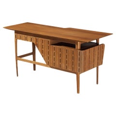 Rare Ico Parisi for Fratelli Rizzi Writing Desk in Chestnut