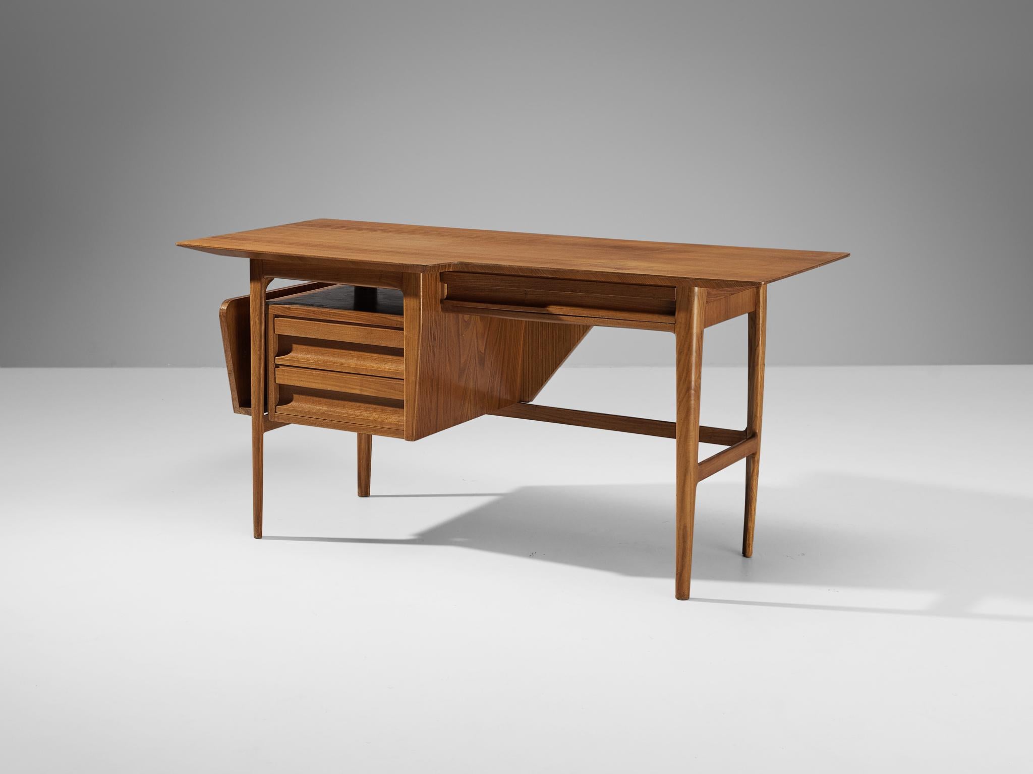 Rare Ico Parisi for Fratelli Rizzi Writing Desk in Chestnut  For Sale 3