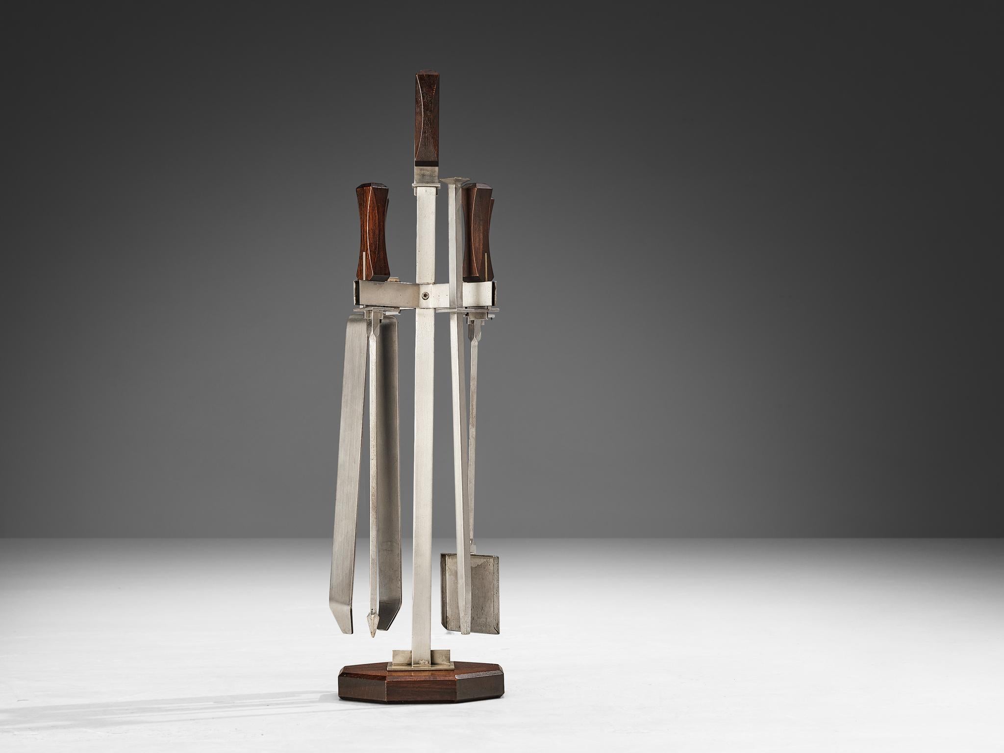 Milieu du XXe siècle Rare outils de cheminée Altair d'Ico Parisi pour Stildomus  en vente