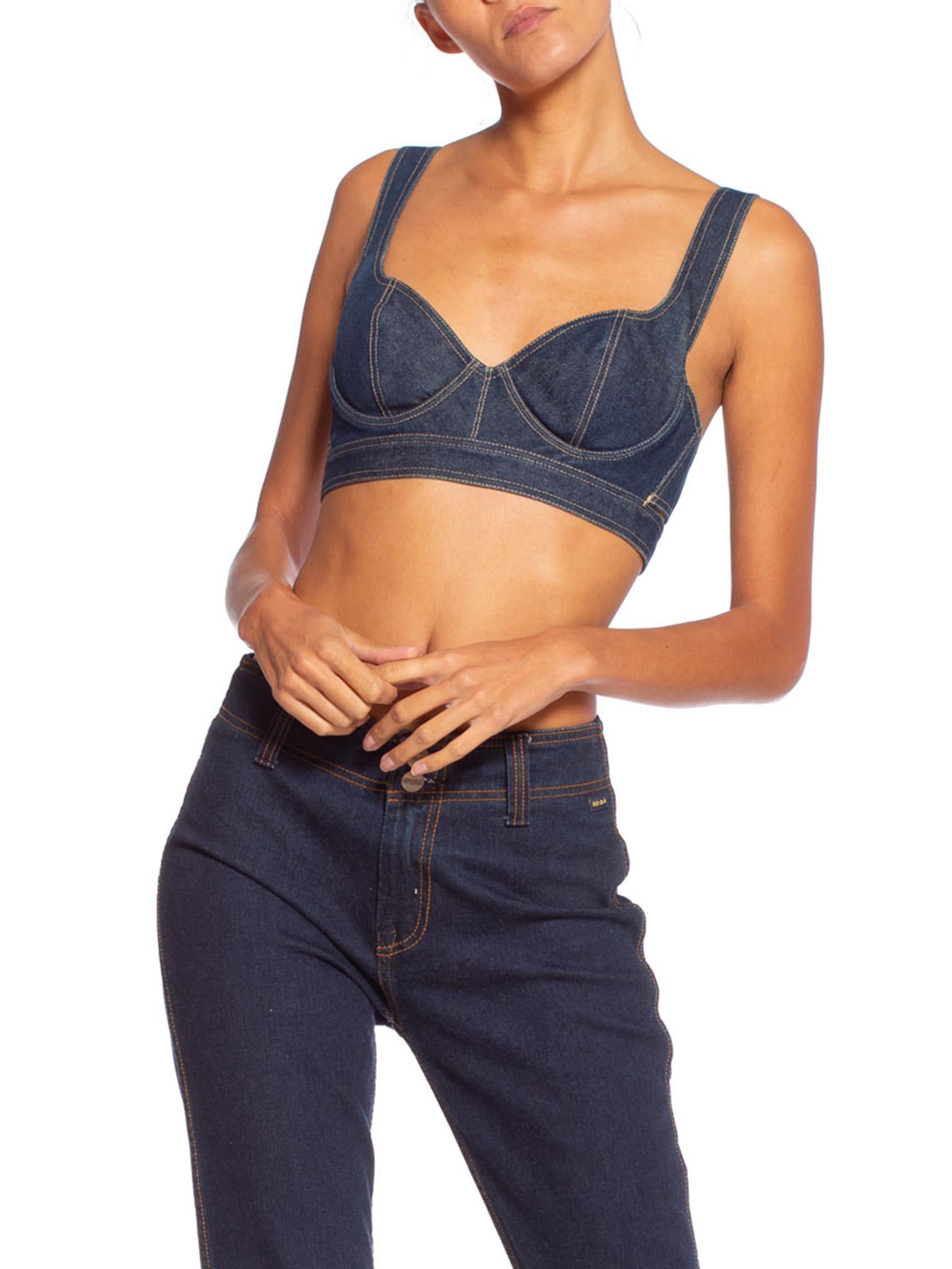 Rare Iconic 1980'S Alai Denim Jean Bra Top In Excellent Condition In New York, NY