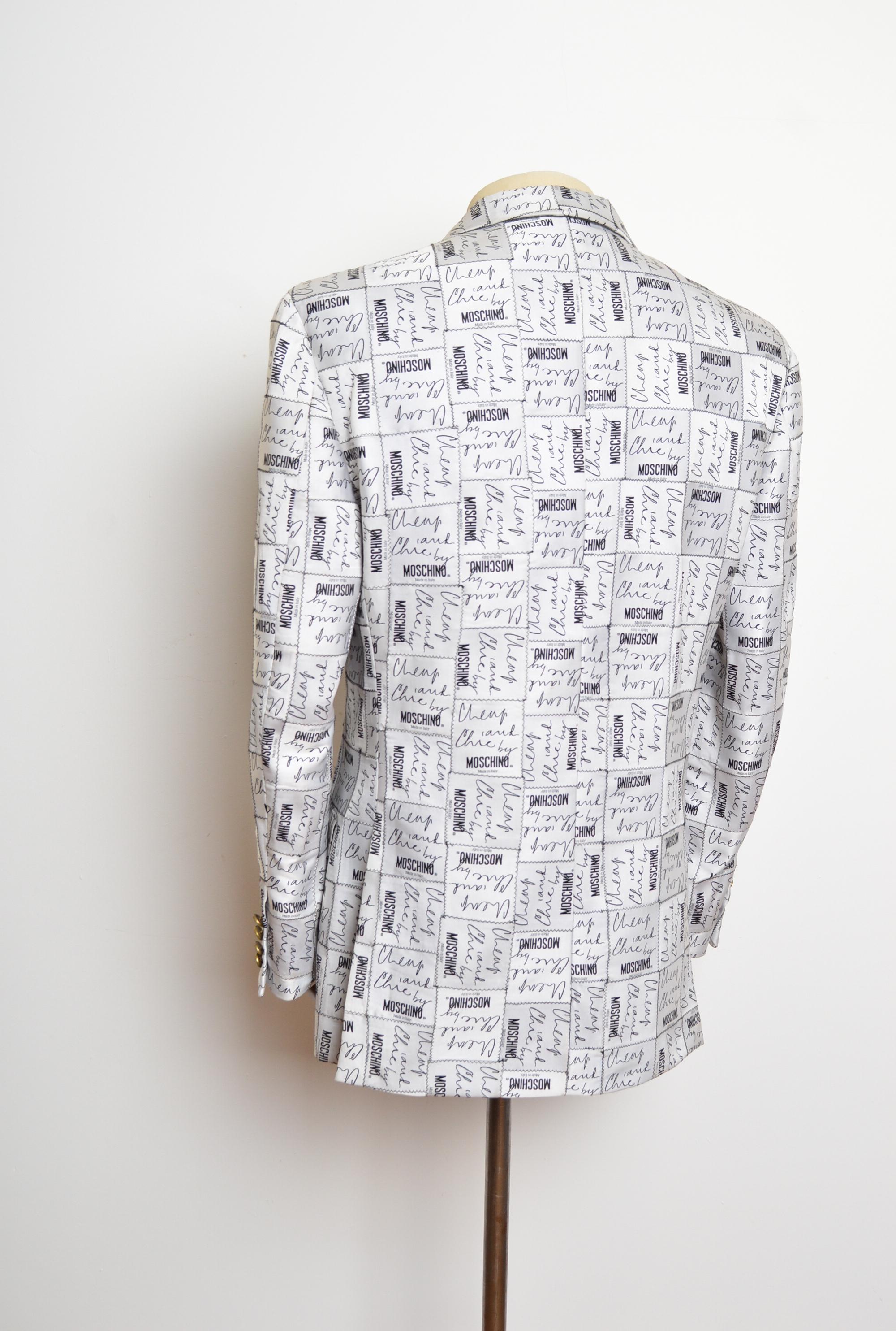 Rare and Iconic 1990's Moschino Cheap and Chic Label Blazer - Vintage ...