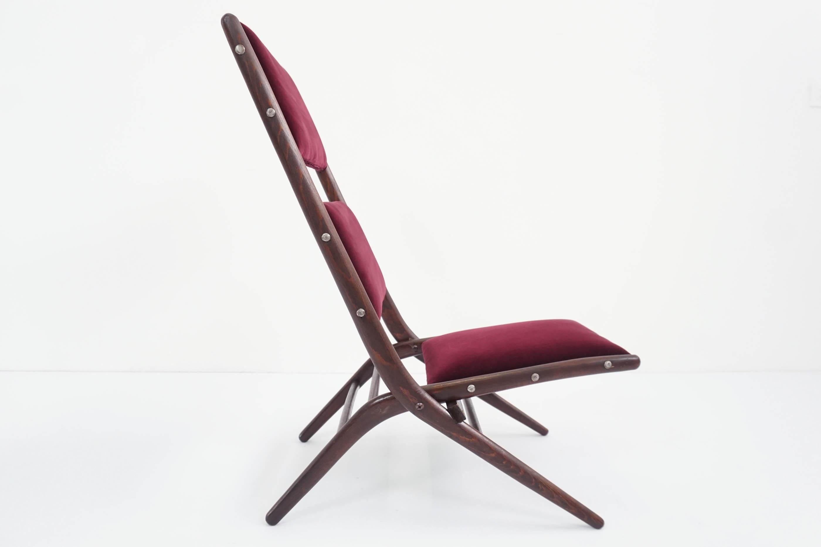 Mid-20th Century Rare Iconic Augusto Romano Pliable Lounge Chairs Mod. Congo, 1950 Italy For Sale