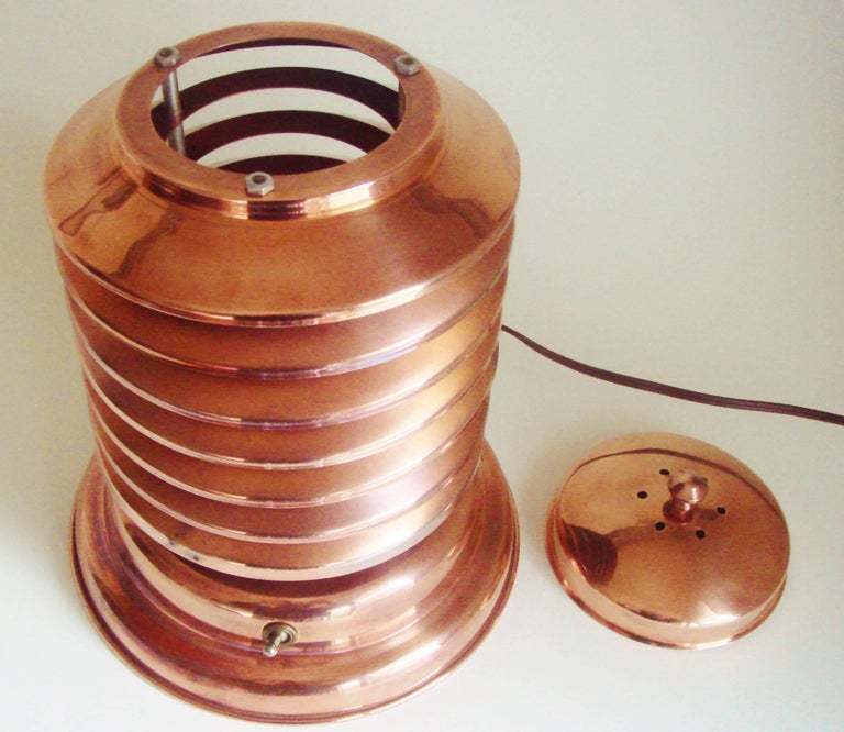Rare Iconic Canadian Art Deco/Machine Age Copper 7Tier Louvered