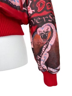 Rare Iconic D&G - Dolce e Gabbana Leather printed jacket with strass F/W 2001