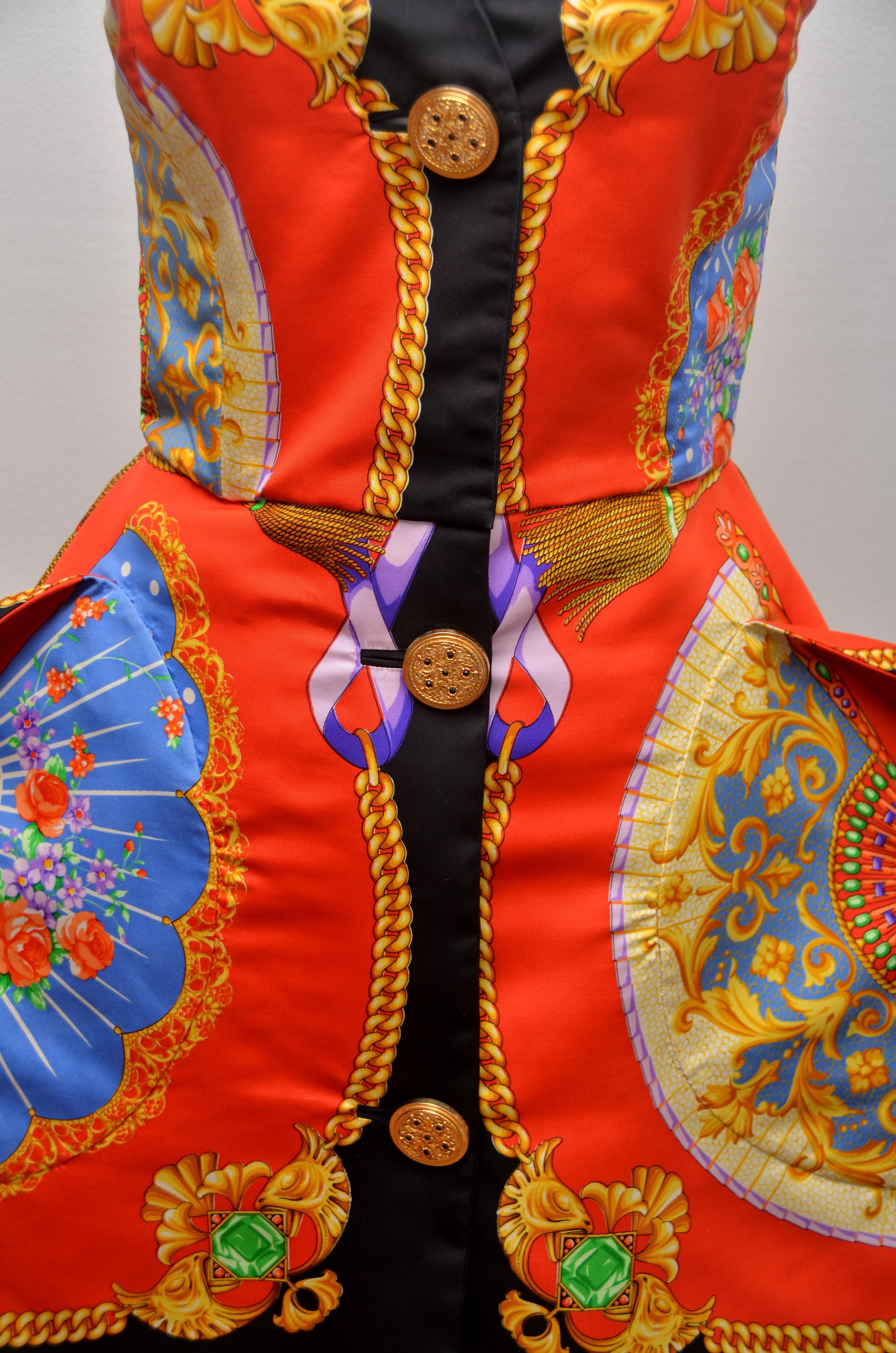 Rare Iconic Gianni Versace Couture Sculpted Runway 1991 Silk Vintage ...