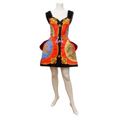 Seltene Gianni Versace Couture Skulptur Laufsteg 1991 Seide Vintage Mini Kleid