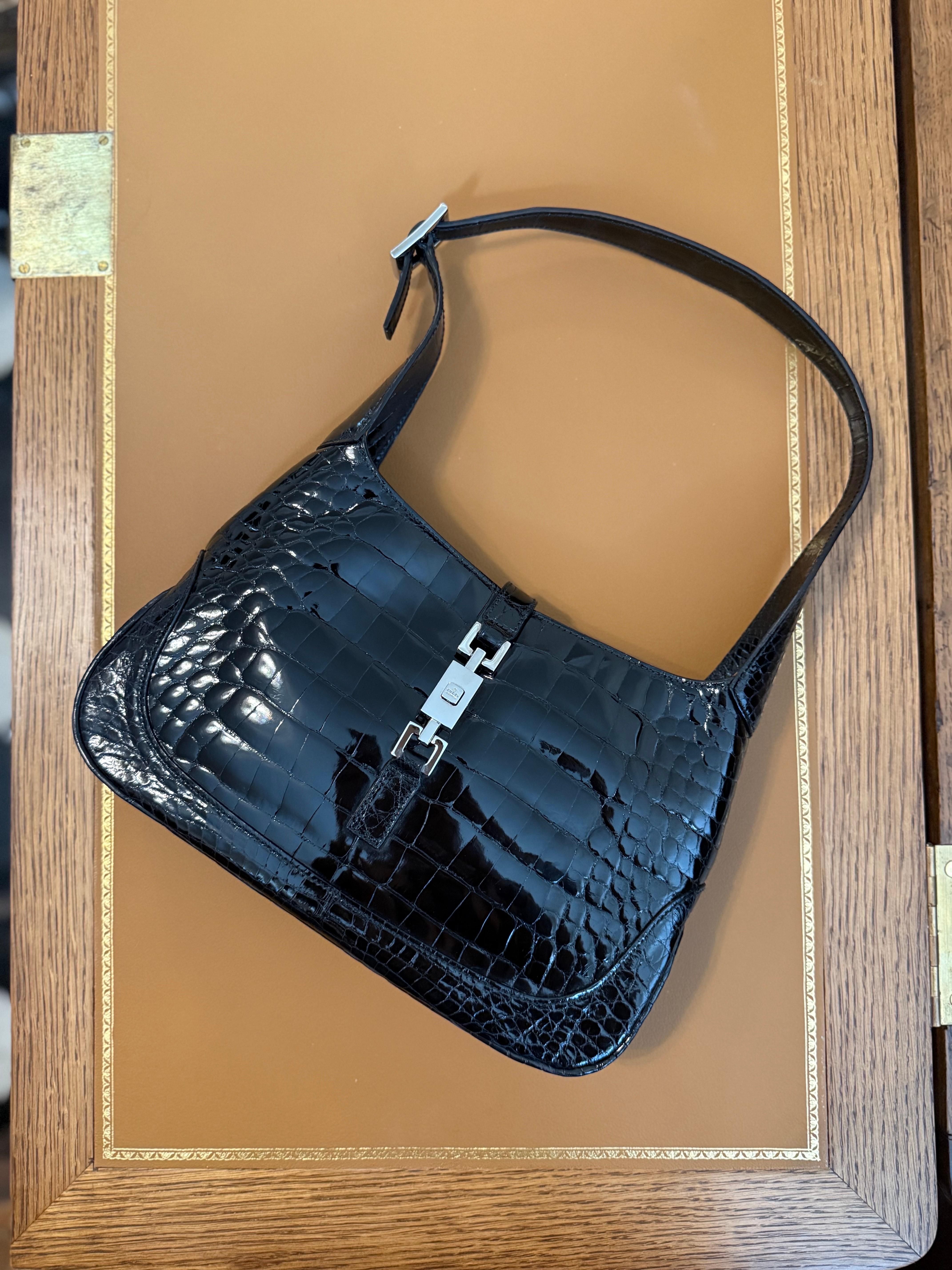Rare iconic Gucci Jackie in glossy crocodile skin by Tom Ford from ...