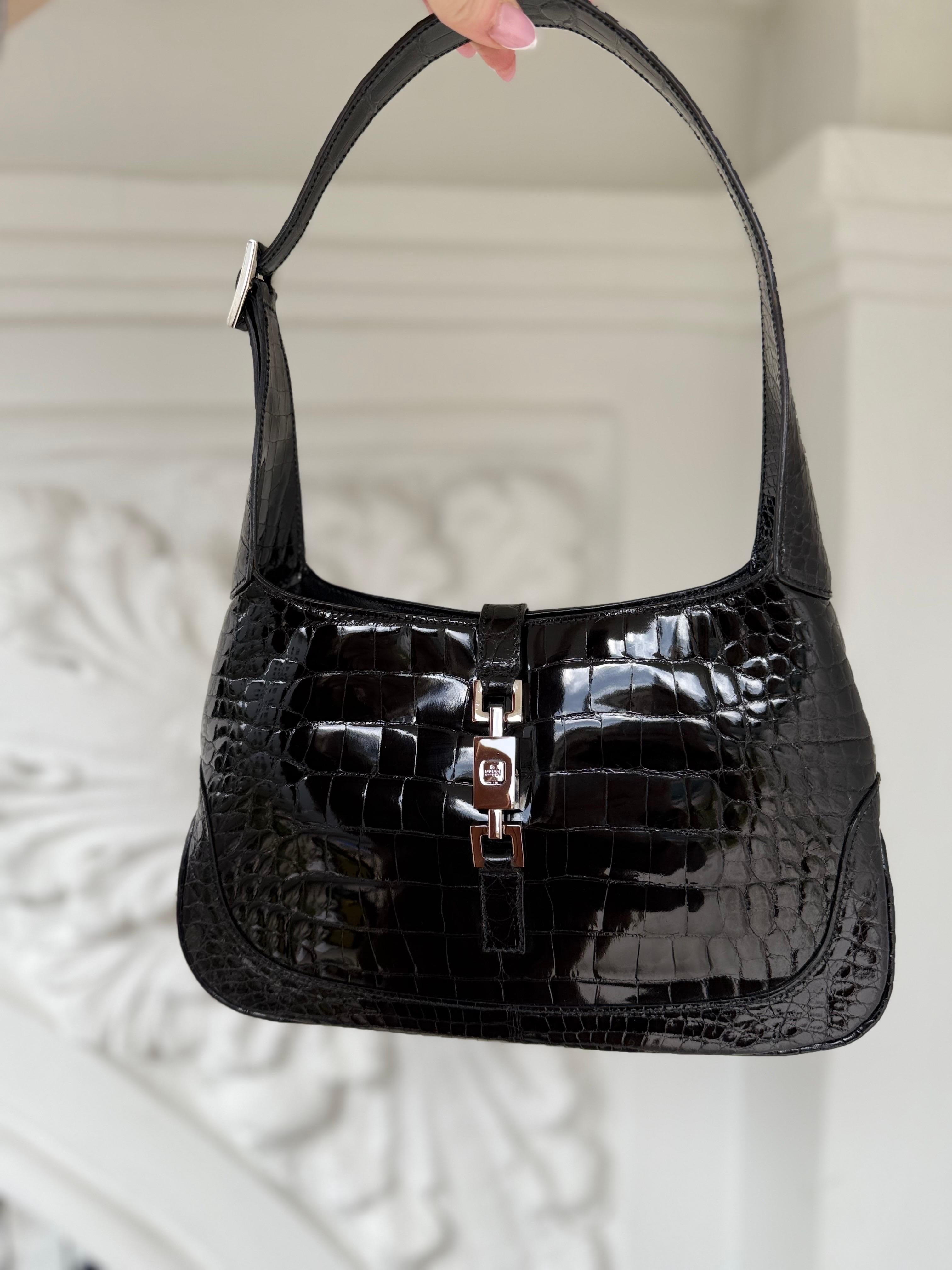Rare iconic Gucci Jackie in glossy crocodile skin by Tom Ford from ...