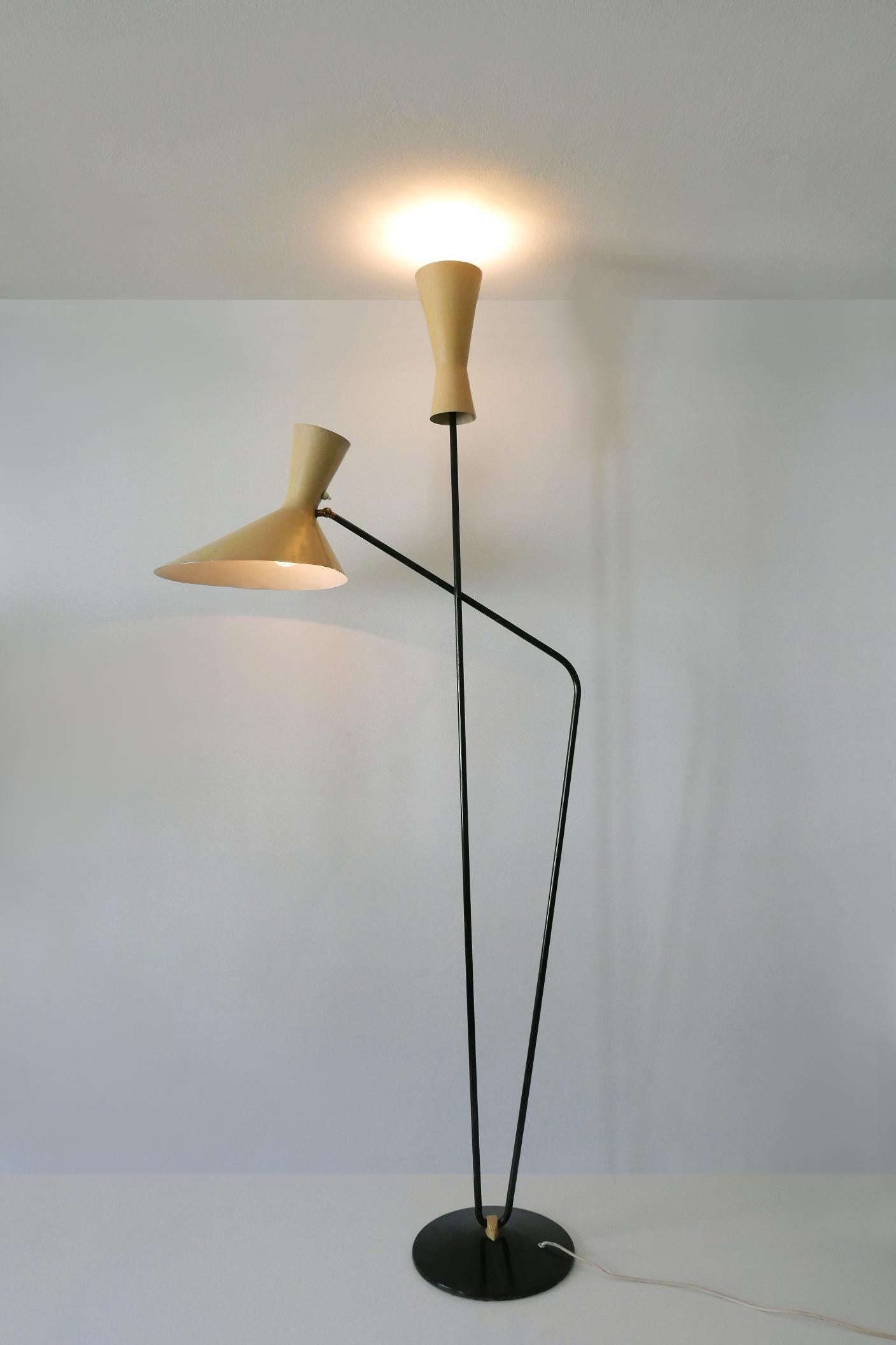 Rare Iconic Mid-Century Modern Floor Lamp by Prof. Carl Moor for BAG Turgi 1950s For Sale 1