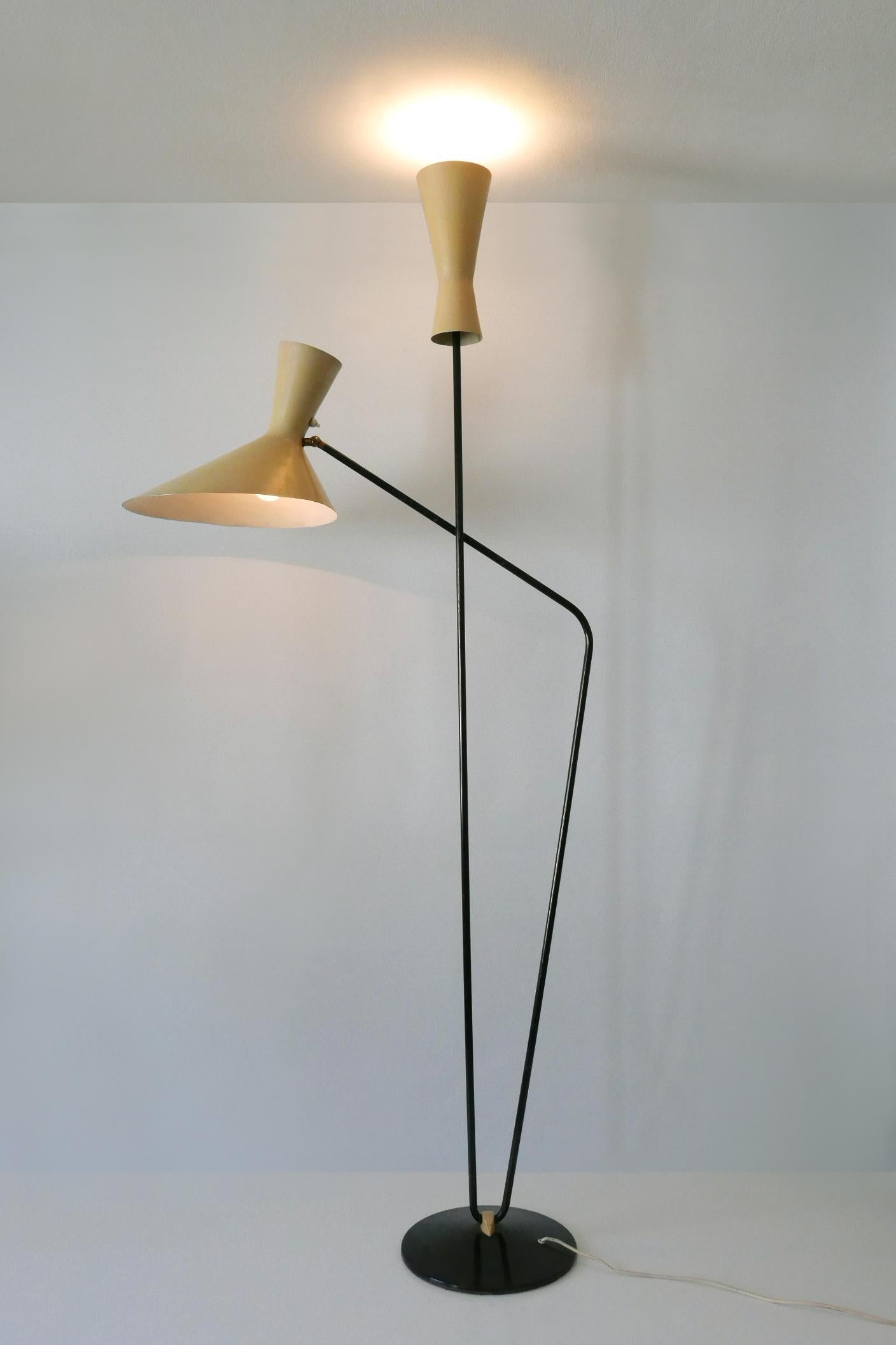Rare Iconic Mid-Century Modern Floor Lamp by Prof. Carl Moor for BAG Turgi 1950s For Sale 3