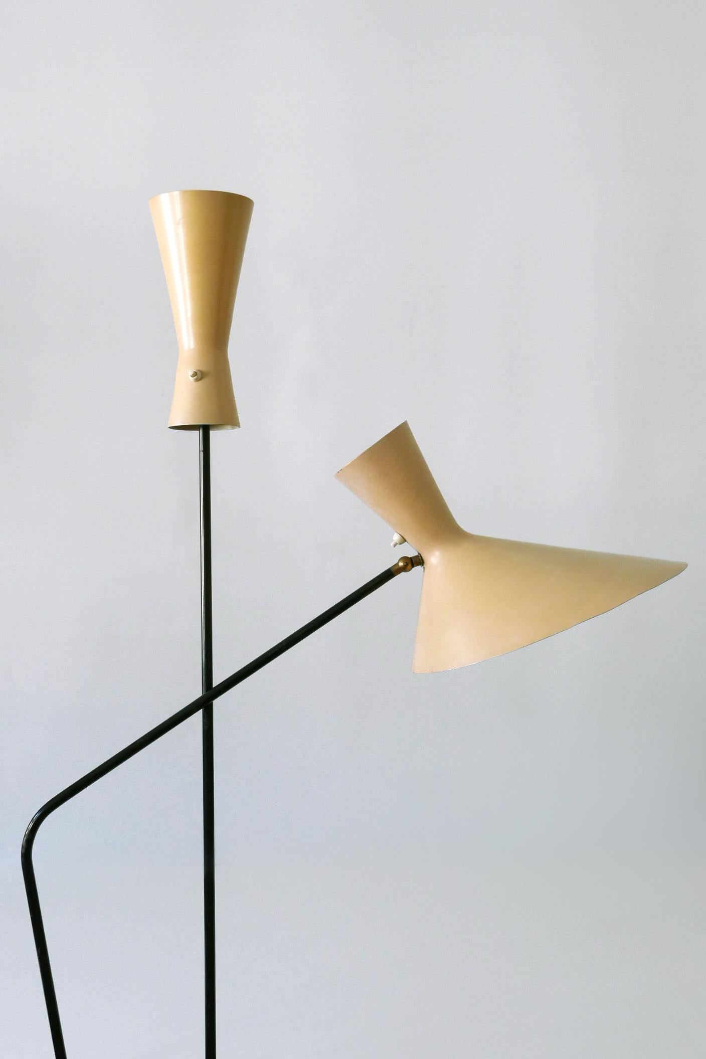 Swiss Rare Iconic Mid-Century Modern Floor Lamp by Prof. Carl Moor for BAG Turgi 1950s For Sale