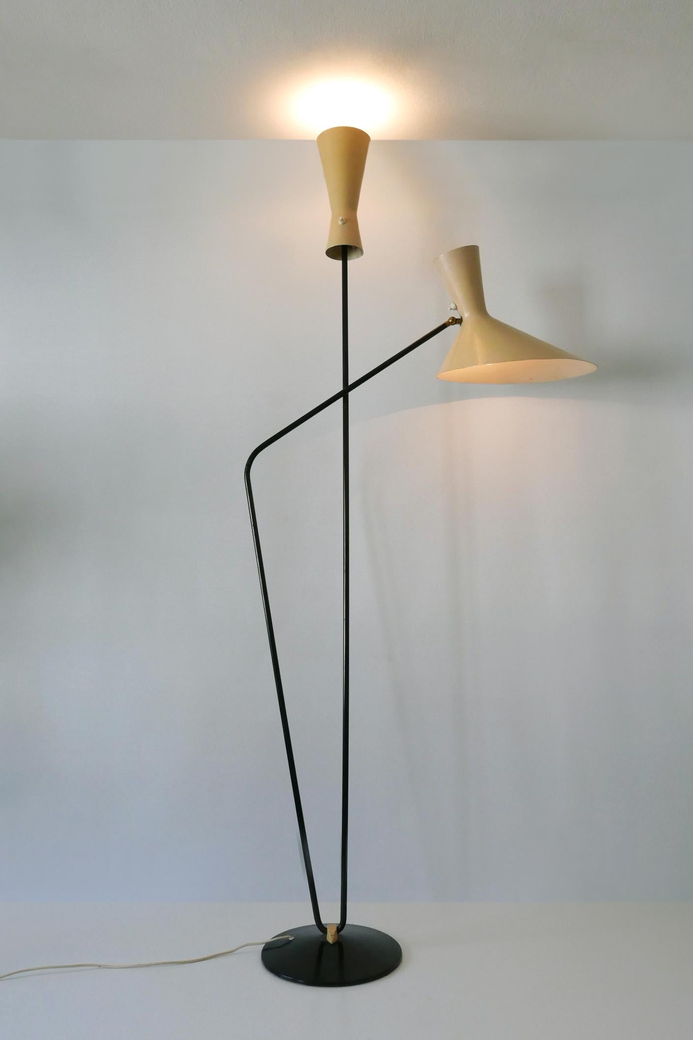 Enameled Rare Iconic Mid-Century Modern Floor Lamp by Prof. Carl Moor for BAG Turgi 1950s For Sale