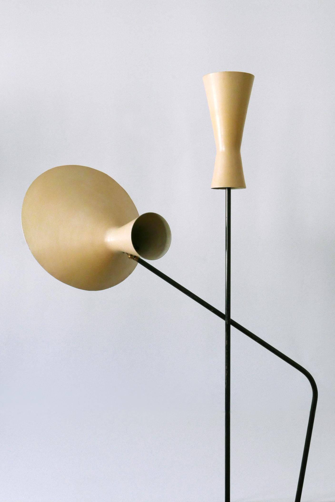 Aluminum Rare Iconic Mid-Century Modern Floor Lamp by Prof. Carl Moor for BAG Turgi 1950s For Sale