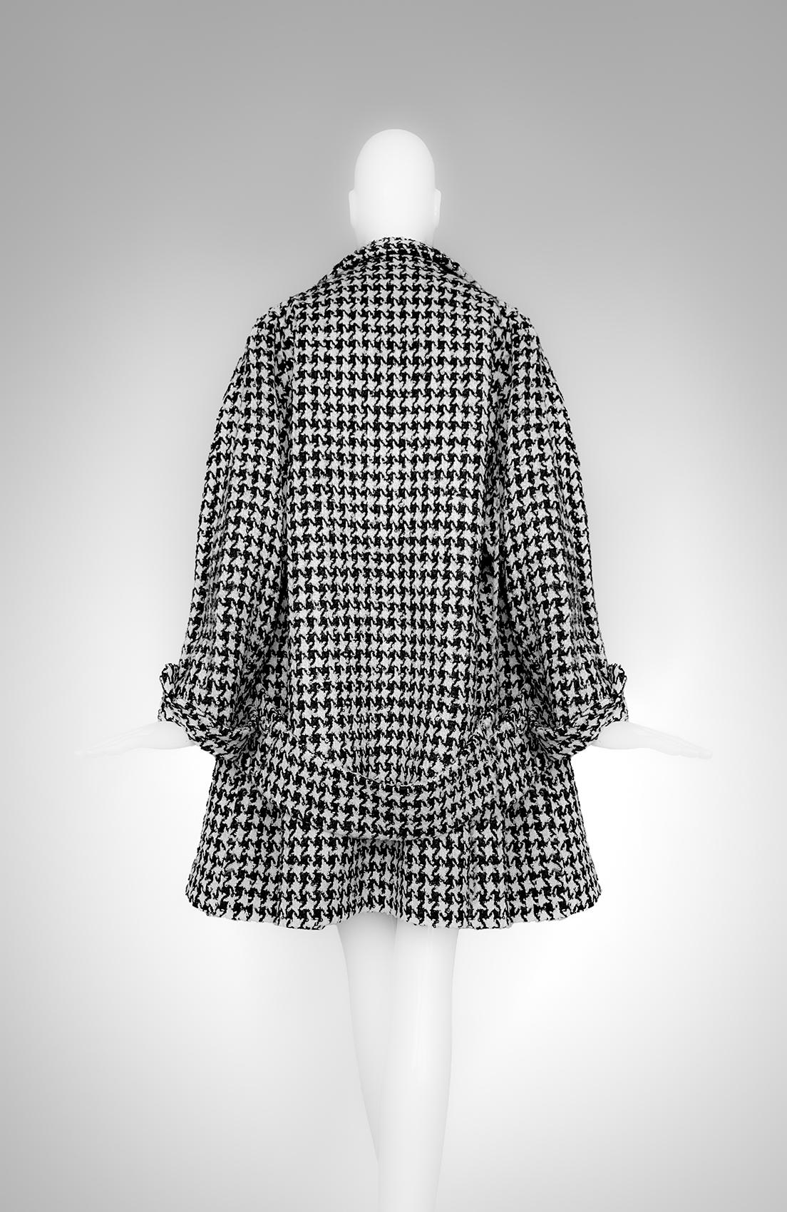 Rare Iconic Thierry Mugler Archival FW1995 Coat Houndstooth Jacket For Sale 2