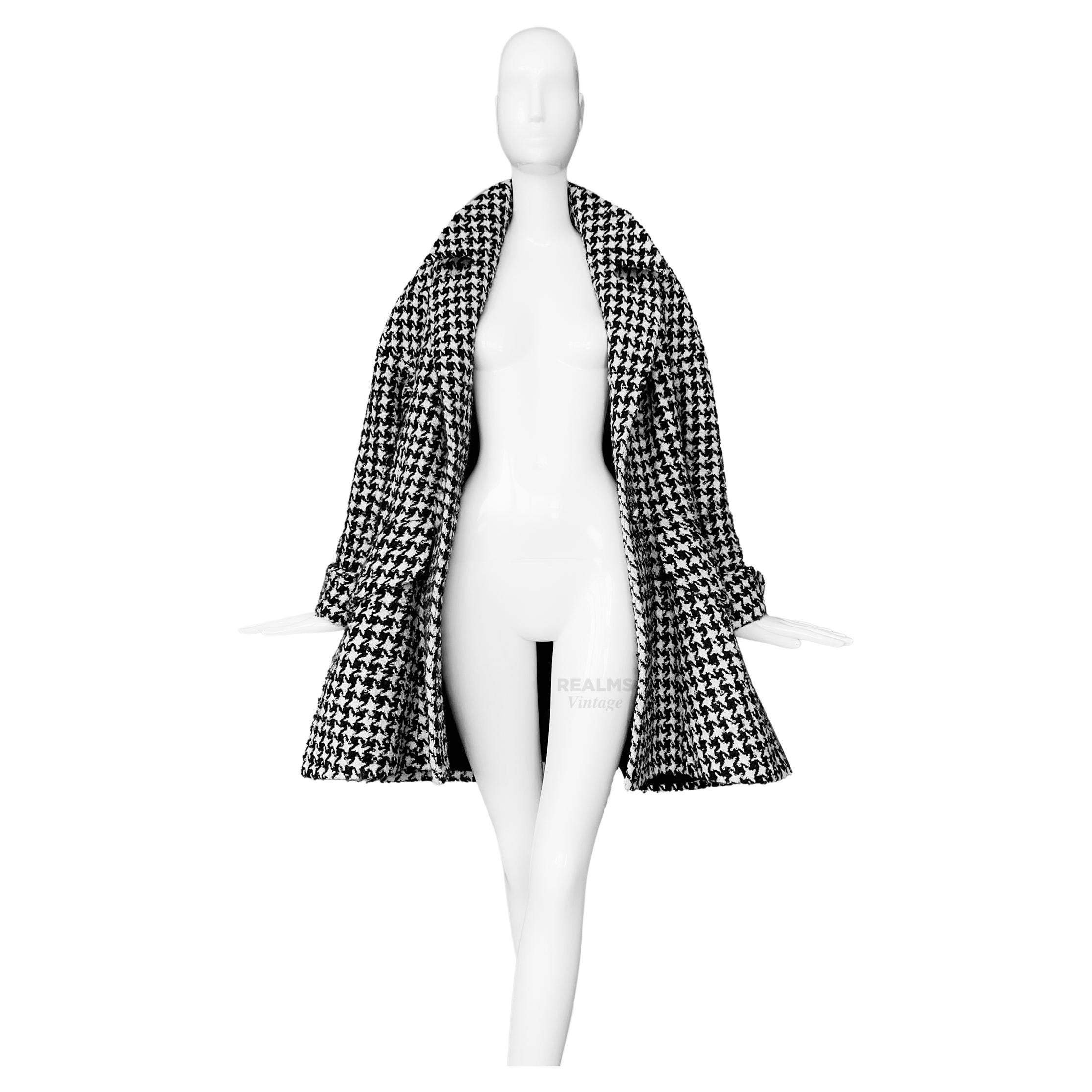 Rare Iconic Thierry Mugler Archival FW1995 Coat Houndstooth Jacket For Sale
