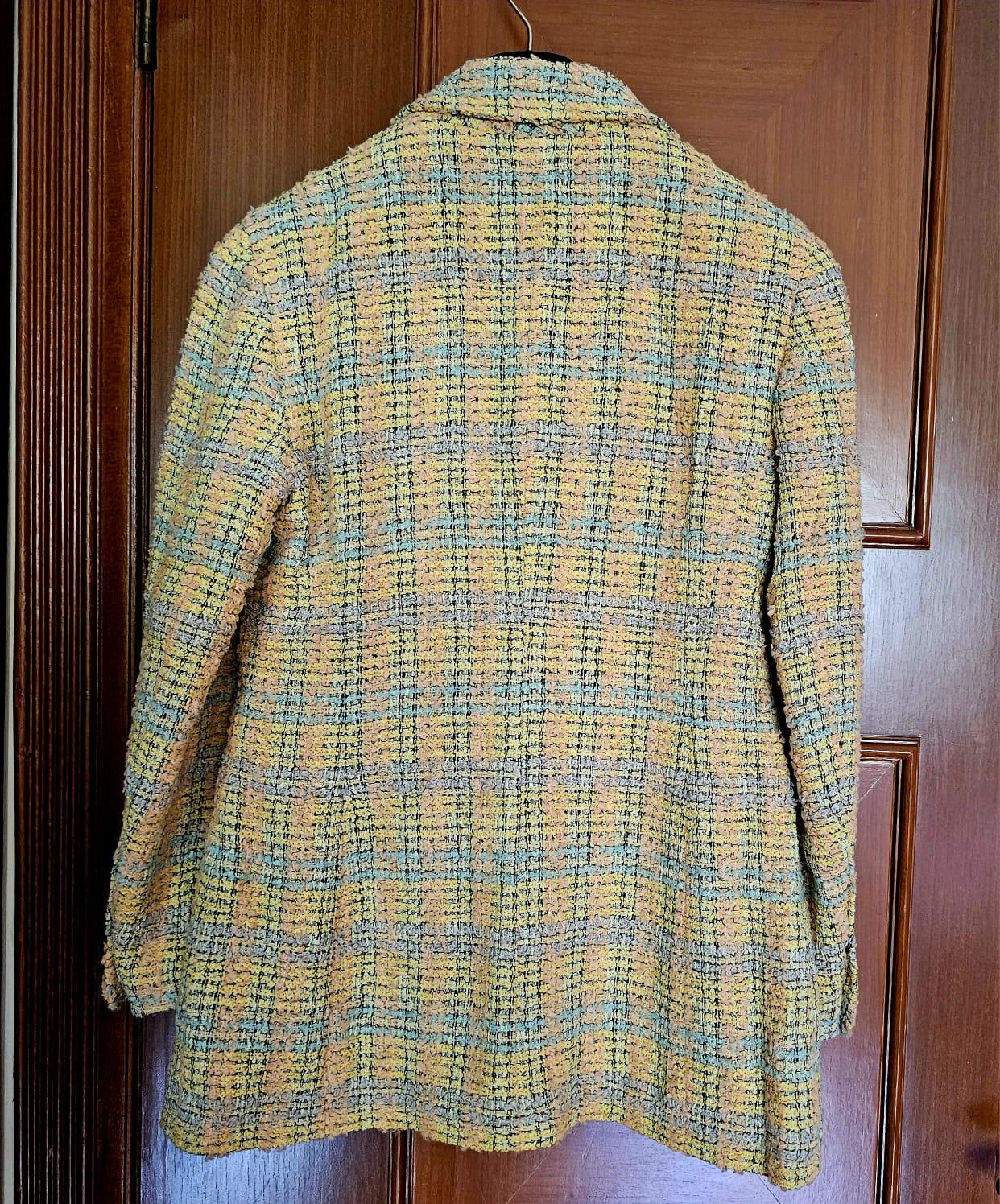 Rare Iconic Vintage 1994 Yellow Tweed CC Jacket For Sale 7