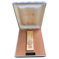 Raro accendino Iconic Vintage e Special Edition Elegant Ronson placcato in oro 18Con