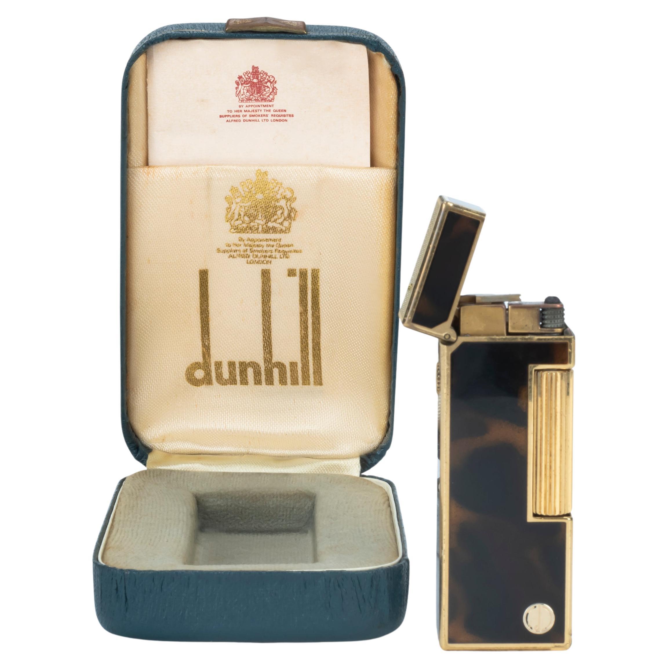 Rare Iconic Vintage Dunhill Gold Plated Dark Cognac Lacquer Swiss Made Lighter