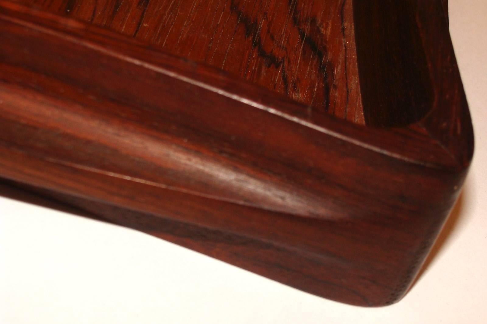 Scandinavian Modern Rare IHQ/Dansk Sculpted Rosewood Tray For Sale