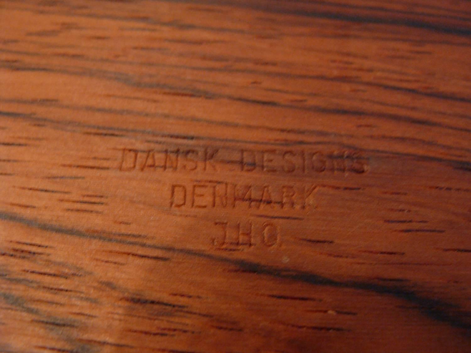 Danish Rare IHQ/Dansk Sculpted Rosewood Tray For Sale